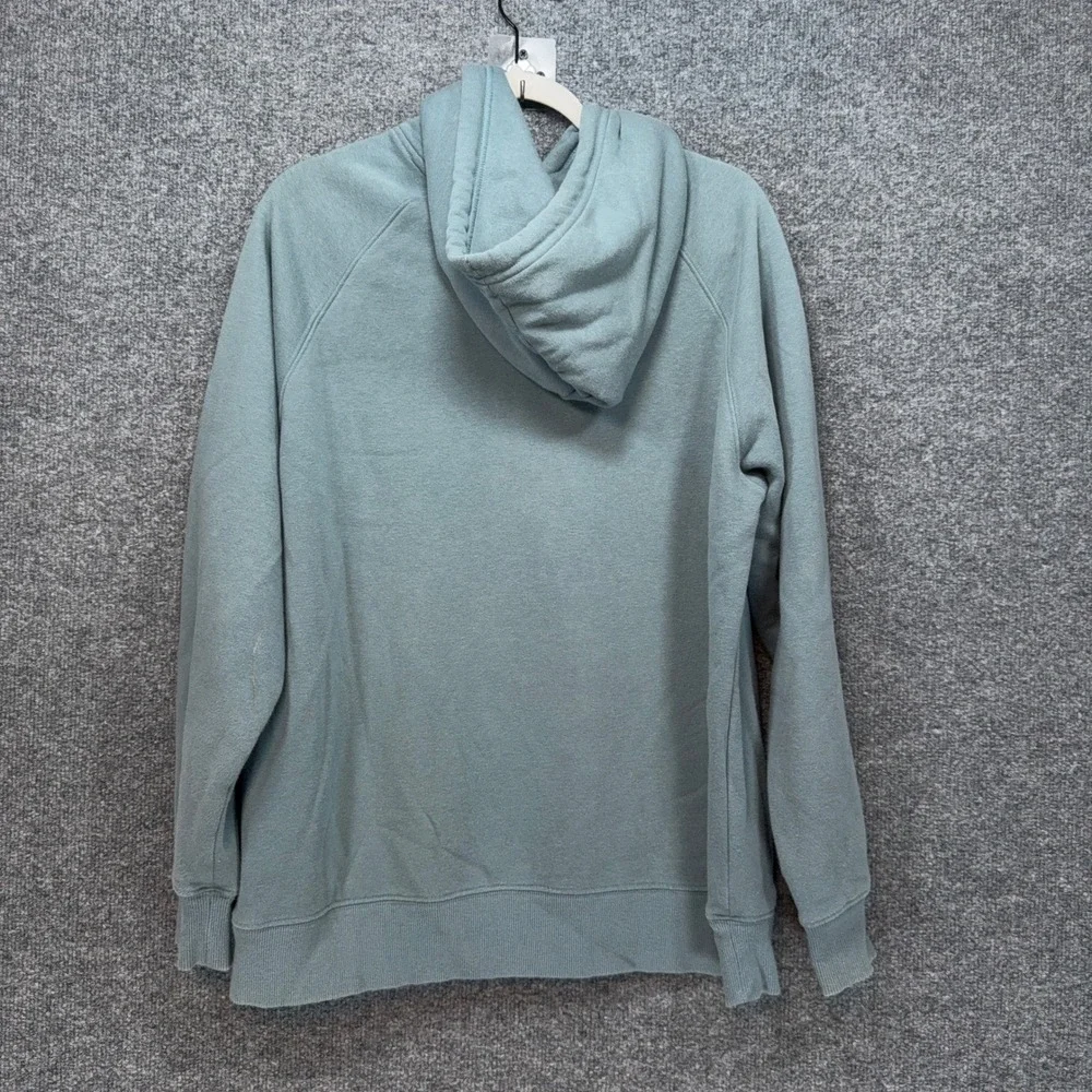 The North Face Hoodie Womens Large Blue Graphic Pullover Fleece Sweatshirt